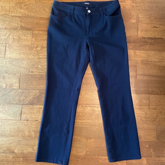 Chaps Navy Blue 5-Pocket Pants Size 10 – Cotton Blend with Stretch LIKE NEW - Picture 1 of 7